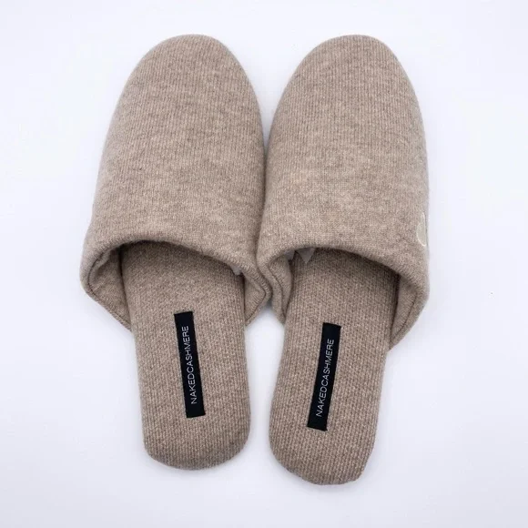 NakedCashmere Love Mule Slipper In Oat Large 9/10 NWT